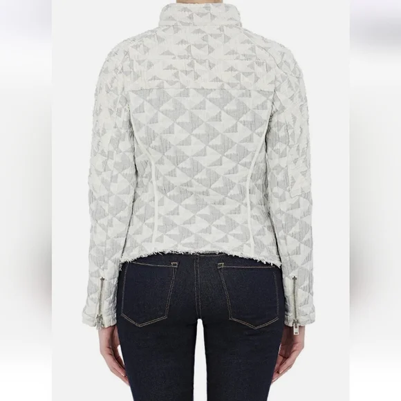 IRO Otavia Quilted Moto Jacket In Beige Multicolor Size French 36/US 4 - Picture 6 of 16